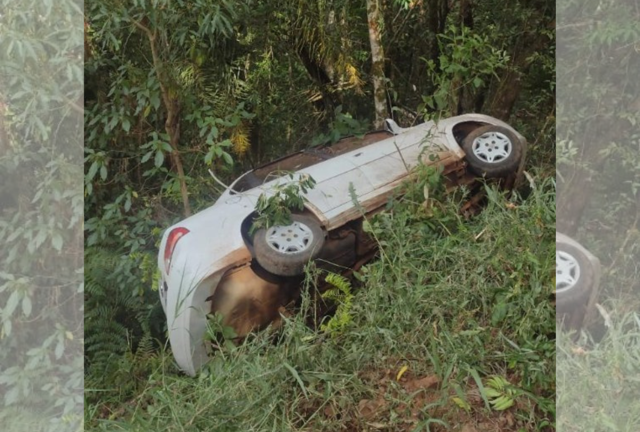 Saída de pista deixa mulher ferida no interior de Concórdia