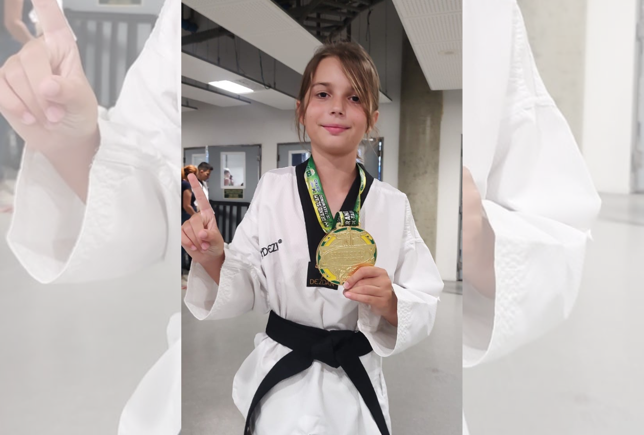 Atleta searaense de apenas dez anos garante medalha de ouro no Grand Slam de Taekwondo