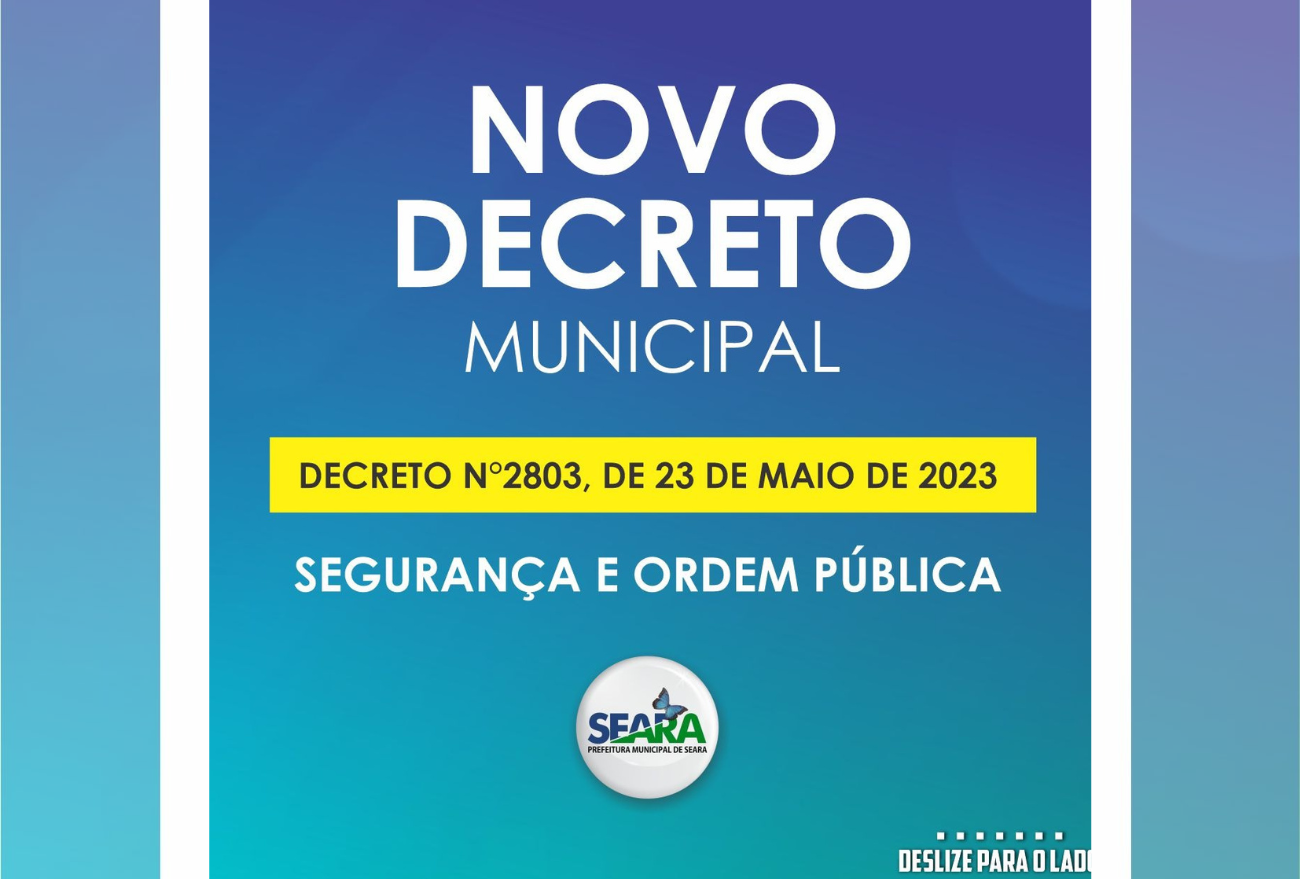Prefeitura de Seara publica decreto restringido a venda de bebidas alcoólicas na madrugada