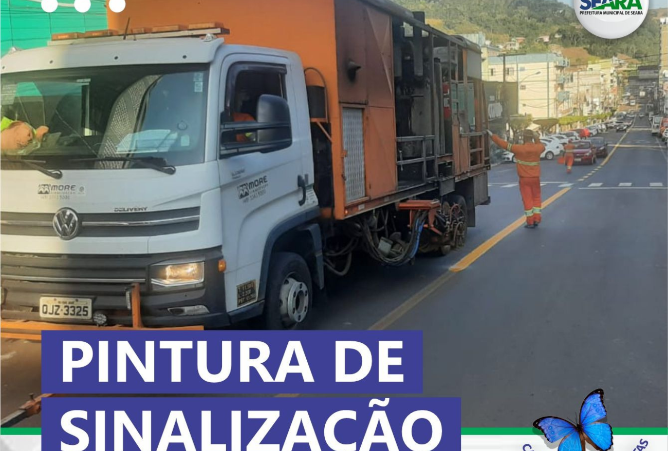 Prefeitura de Seara inicia trabalhos de pintura de sinalização de trânsito