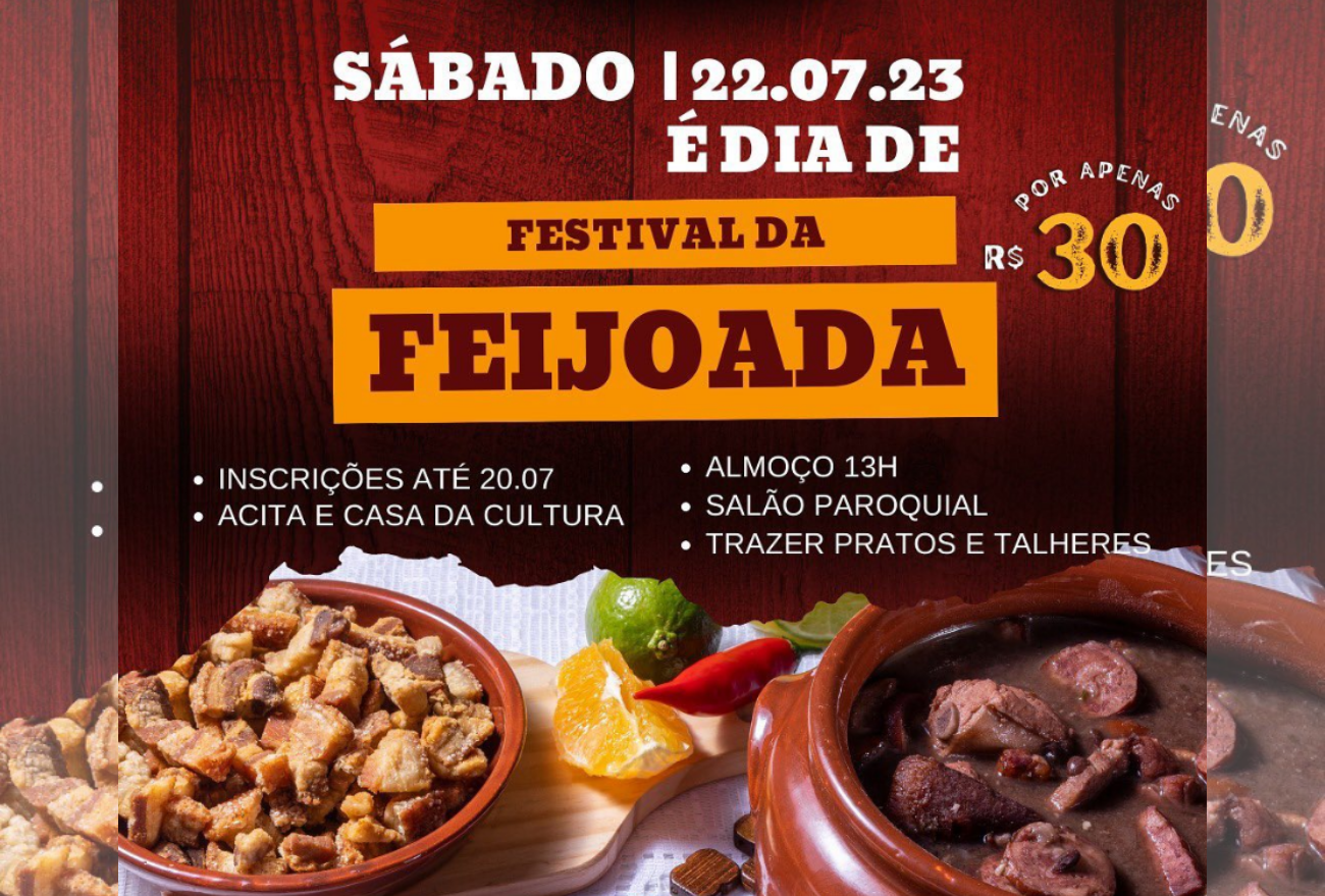 Acontece neste sábado (22), o I Festival da Feijoada em Itá