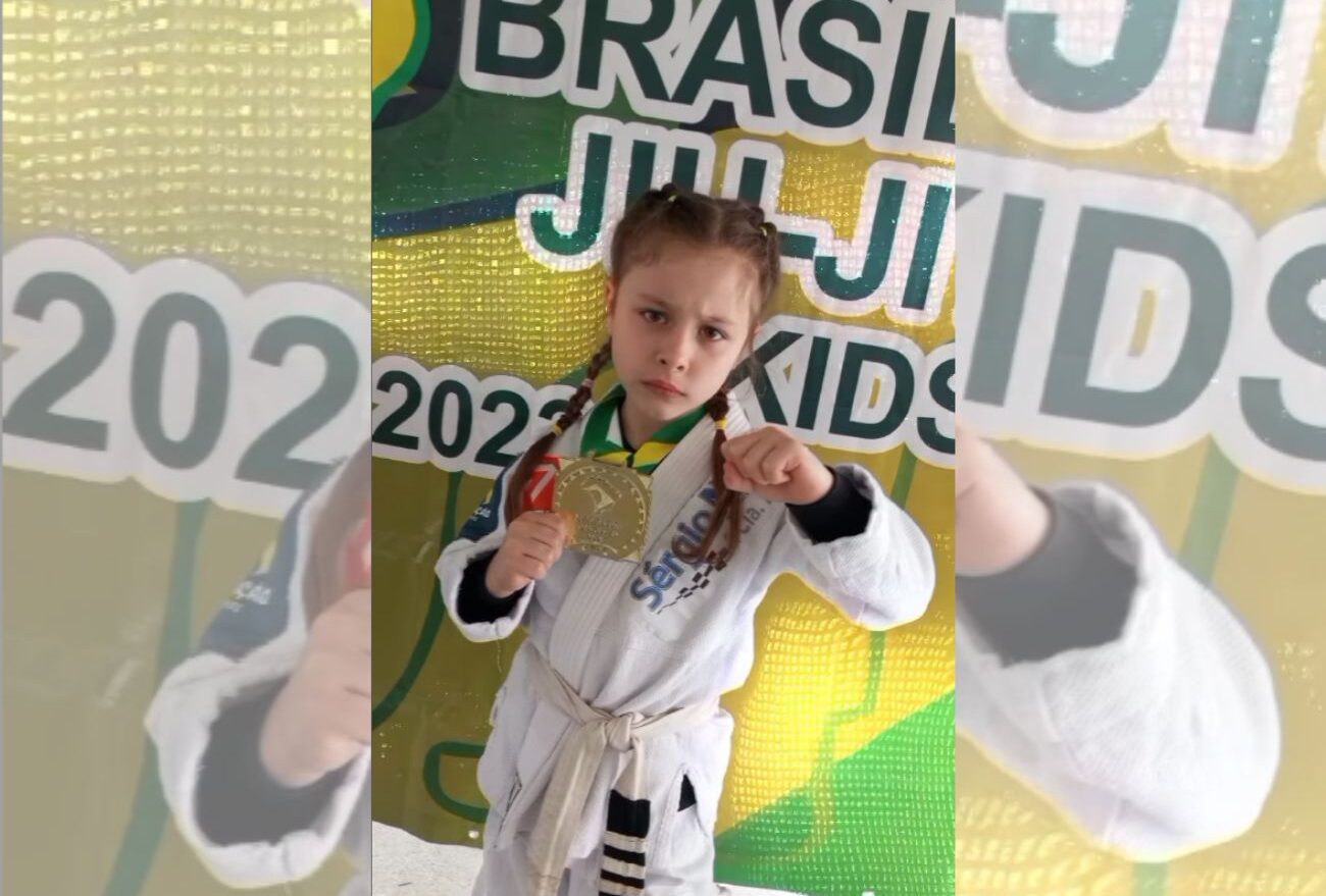 Searaense Laura Gusatto é campeã brasileira de Jiu-Jitsu na categoria Kids