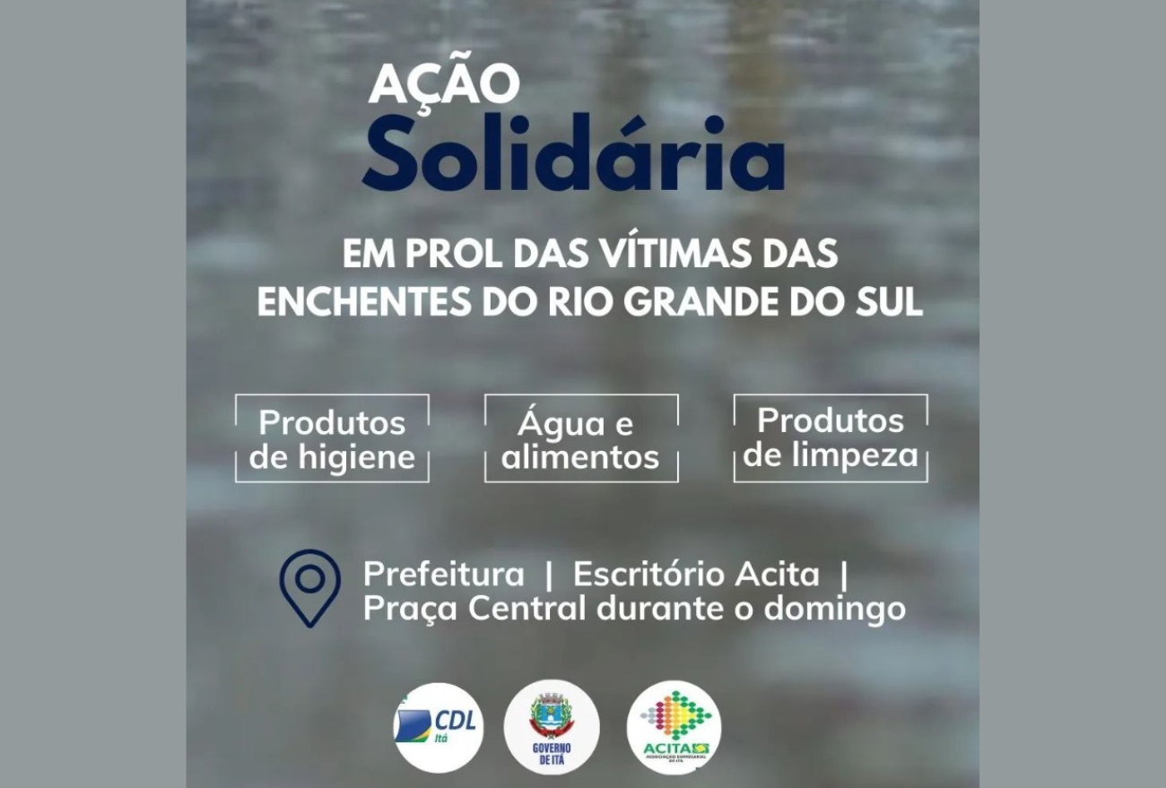 Associação Comercial e Industrial de Itá e Prefeitura Municipal em amparo aos desabrigados pelo ciclone no Rio Grande do Sul