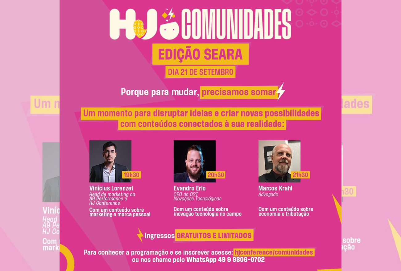 Acontece hoje em Seara, uma das mais importantes conferencias de empreendedorismo