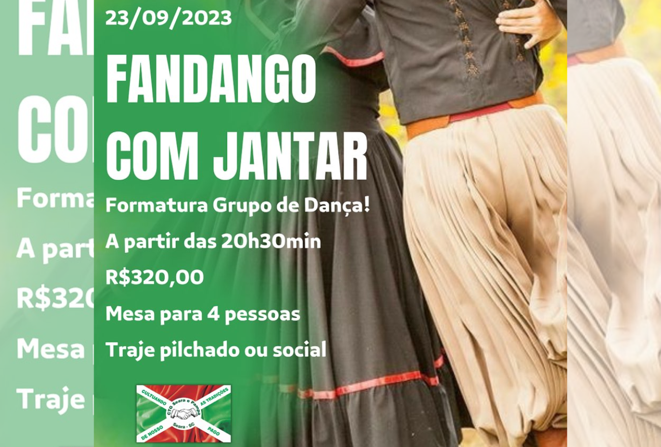 CTG Seara & Pampa realiza formatura do Grupo de Dança e Fandango com Jantar