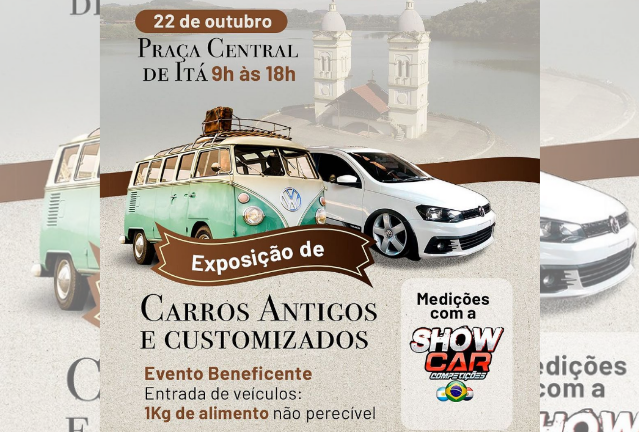 Exposição de carros antigos e customizados é realizado em Itá no próximo fim de semana